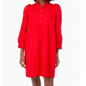Pomander Place Vibrant Red Long Sleeve Dress